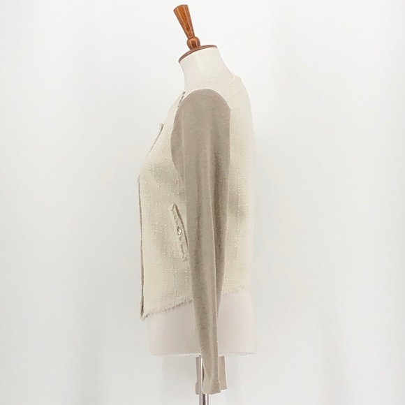 Miss Me Cream Studded Shoulder Wool Blend Jacket - Picture 3 of 7